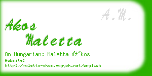 akos maletta business card
